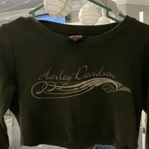 harley davidson cropped long sleeve tee